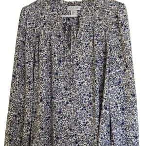 Rachel Zoe Cream Tunic with Purple and Olive Floral Print